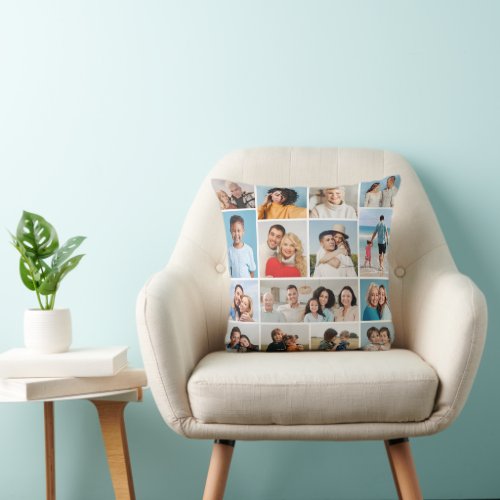 Create Your Own 15 Photo Collage Throw Pillow