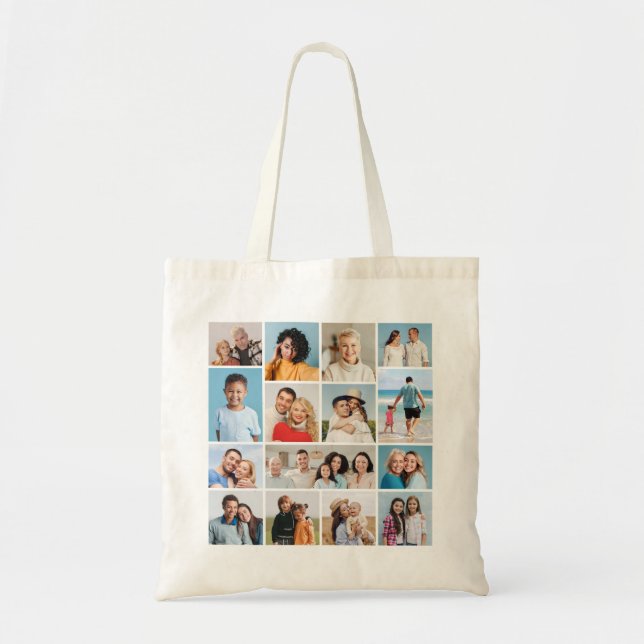 Create Your Own 15 Photo Collage Tote Bag (Front)