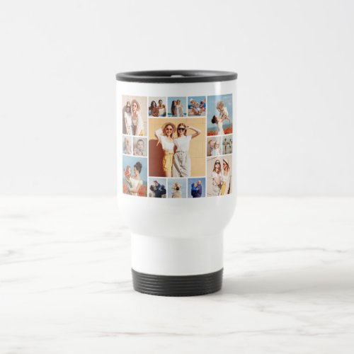 Create Your Own 15 Photo Collage  Travel Mug
