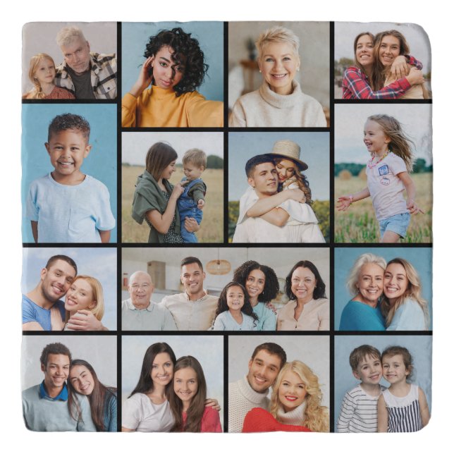 Create Your Own 15 Photo Collage Trivet (Front)