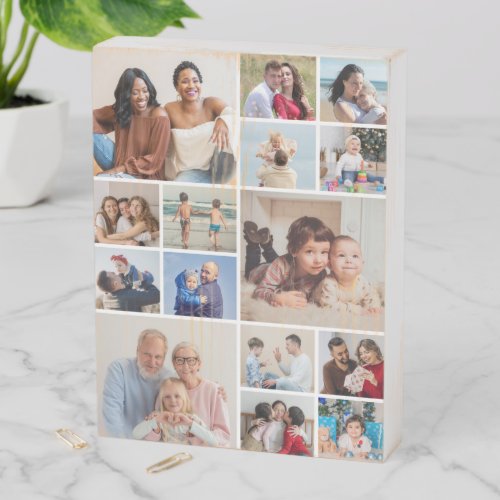 Create Your Own 15 Photo Collage Wooden Box Sign