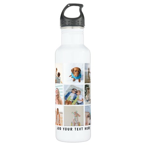 Create Your Own 15 Sqaure Photo Collage Stainless Steel Water Bottle