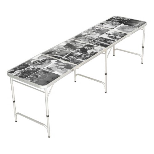 Create your Own 16 Black and White Photo Collage Beer Pong Table
