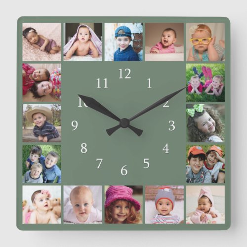 Create Your Own 16 Family Photo Collage  Green 