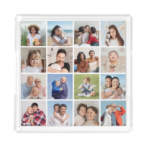 Create Your Own 16 Photo Collage Acrylic Tray