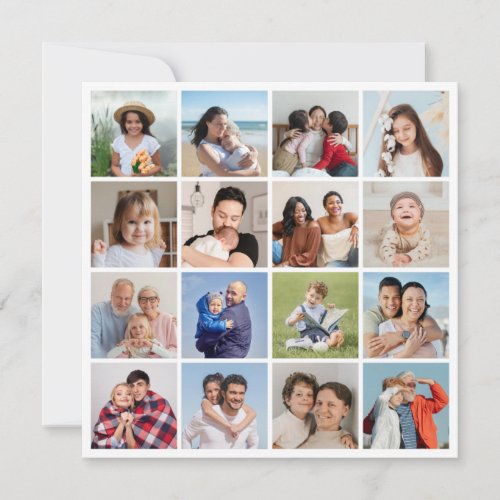 Create Your Own 16 Photo Collage All Occasion Card