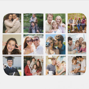 Create your Own 16 Photo Collage Baby Blanket