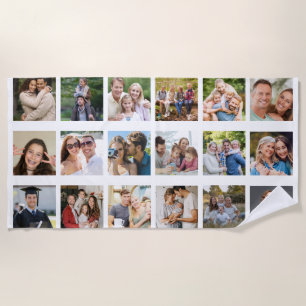 Create your Own 16 Photo Collage Beach Towel