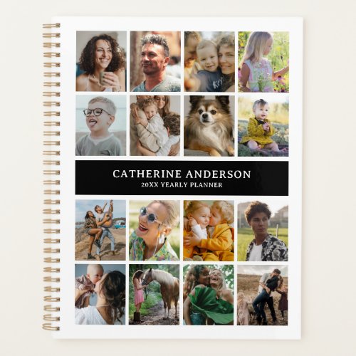 Create Your Own 16 Photo Collage Black Planner