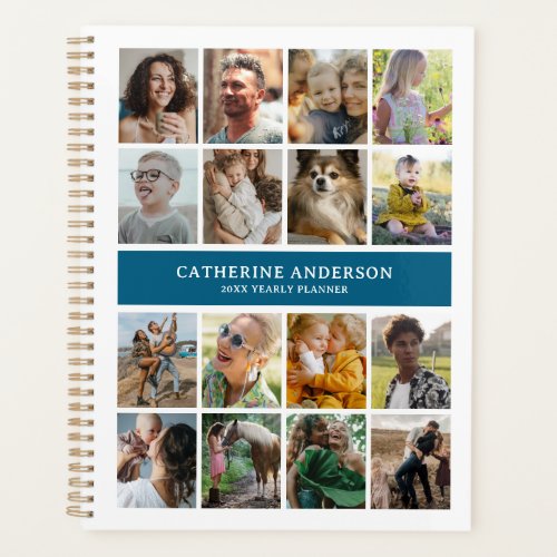 Create Your Own 16 Photo Collage Blue Planner
