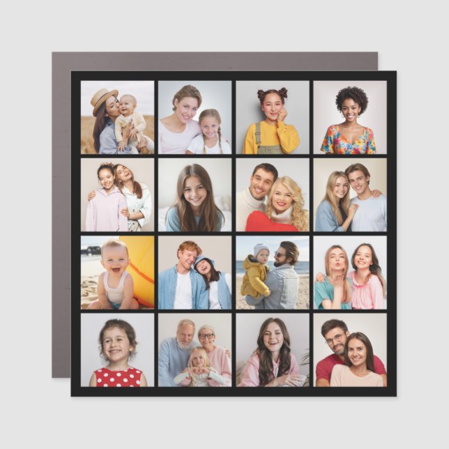 Create Your Own 16 Photo Collage Car Magnet (Front)