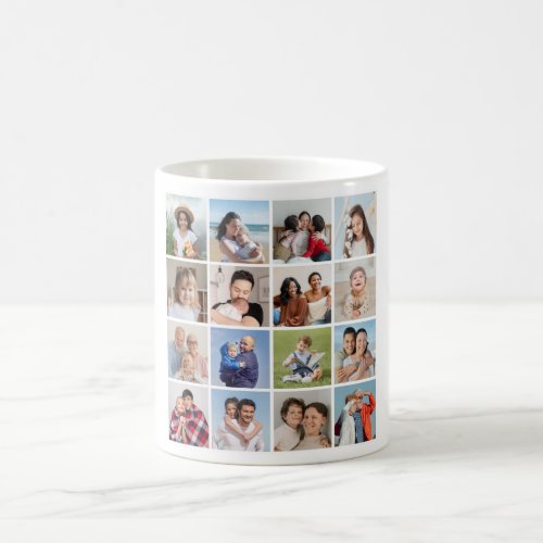 Create Your Own 16 Photo Collage Coffee Mug