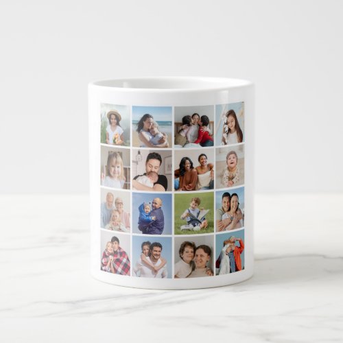Create Your Own 16 Photo Collage Giant Coffee Mug