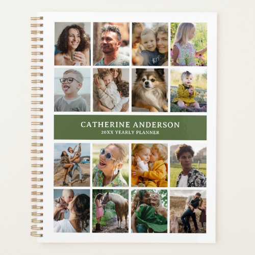 Create Your Own 16 Photo Collage Green Planner