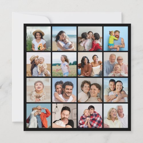 Create Your Own 16 Photo Collage Greeting Card