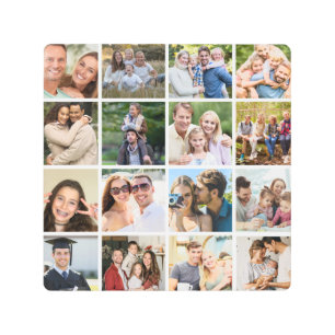 Create your Own 16 Photo Collage Metal Print
