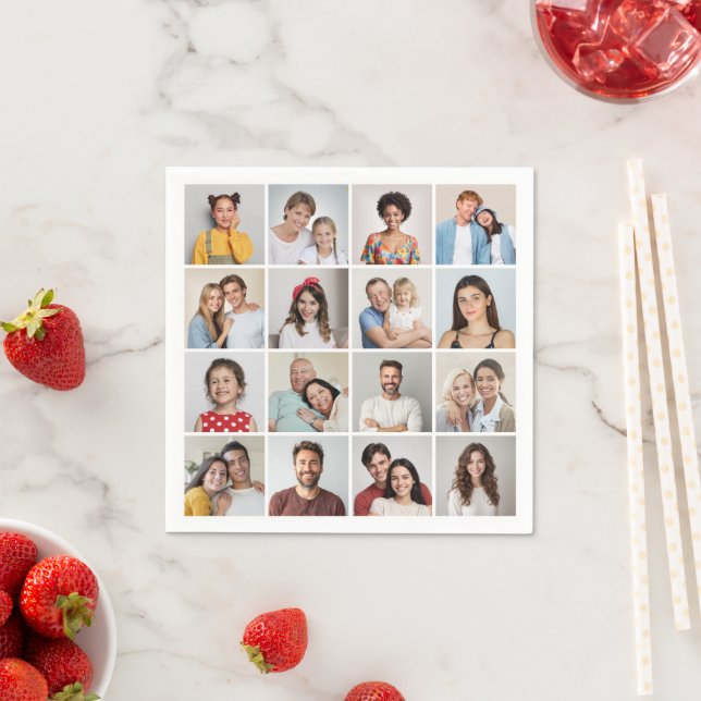 Create Your Own 16 Photo Collage Napkins (Insitu)