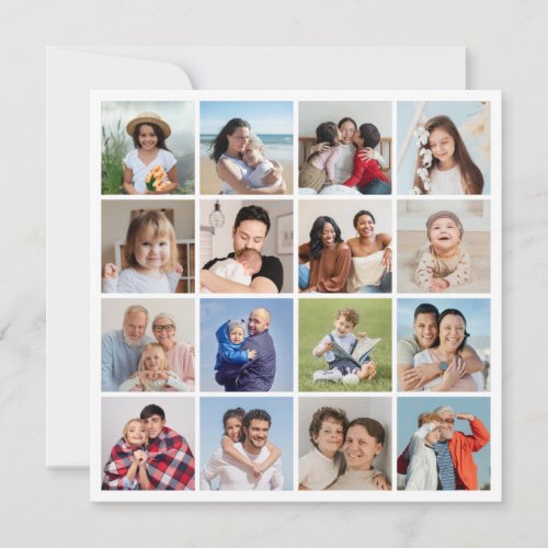 Create Your Own 16 Photo Collage Note Card