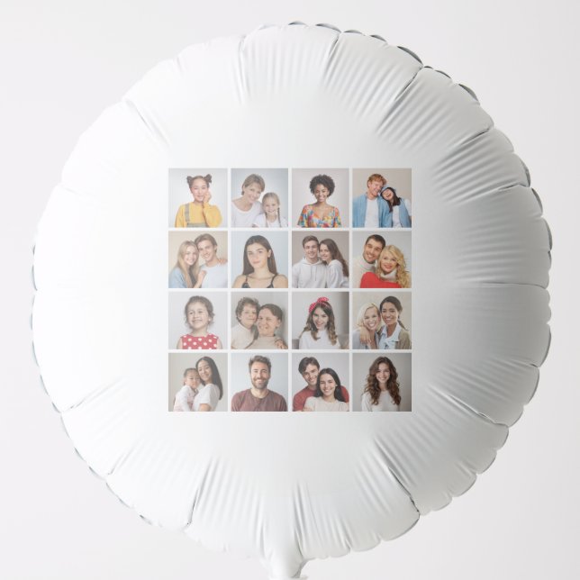 Create Your Own 16 Photo Collage Party Balloon (Front)