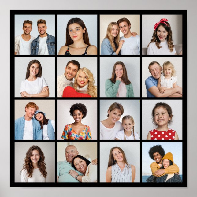 Create Your Own 16 Photo Collage Poster (Front)