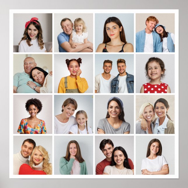 Create Your Own 16 Photo Collage Poster (Front)