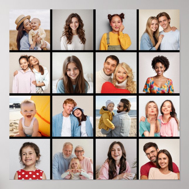 Create Your Own 16 Photo Collage Poster (Front)