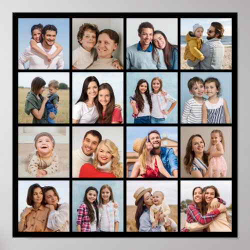 Create Your Own 16 Photo Collage Poster