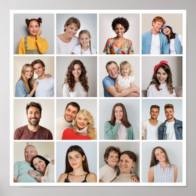 Create Your Own 16 Photo Collage  Poster (Front)