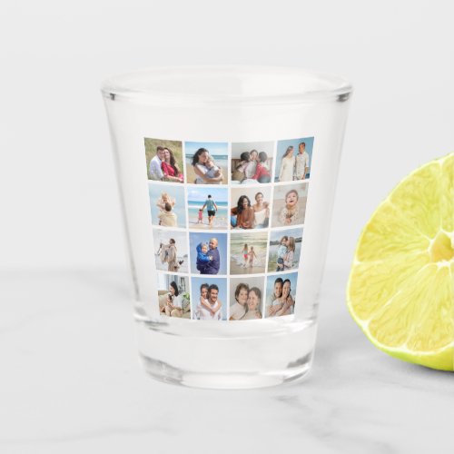 Create Your Own 16 Photo Collage Shot Glass