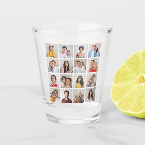 Create Your Own 16 Photo Collage Shot Glass