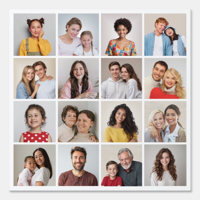 Create Your Own 16 Photo Collage Sign (Front)
