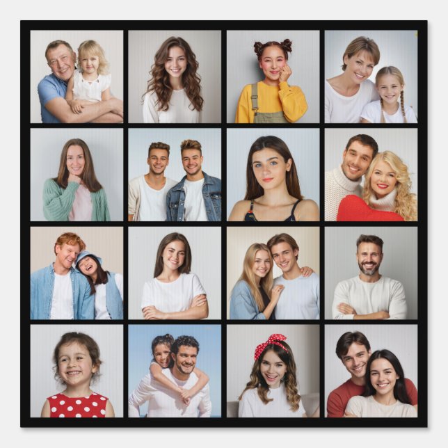 Create Your Own 16 Photo Collage Sign (Front)