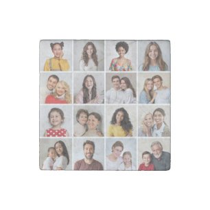 Create Your Own 16 Photo Collage Stone Magnet
