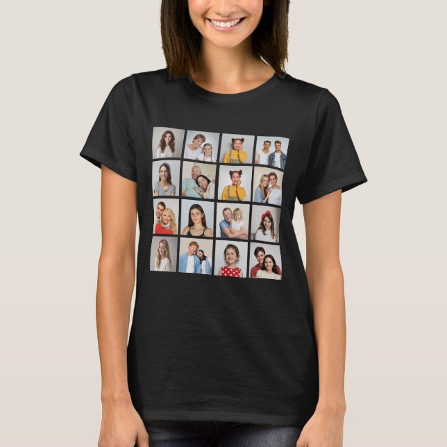 Create Your Own 16 Photo Collage T-Shirt (Front)