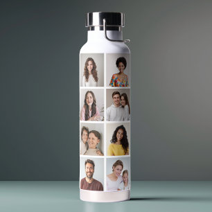 Create Your Own 16 Photo Collage Water Bottle