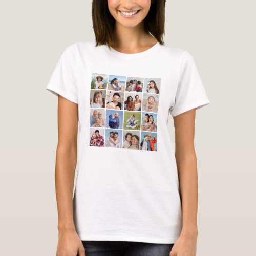 Create Your Own 16 Photo Collage Womens T_Shirt