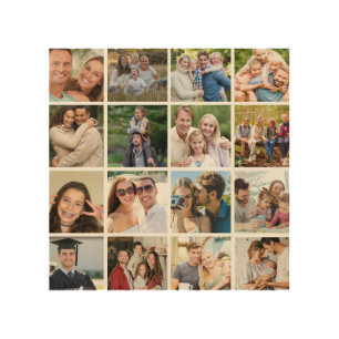 Create your Own 16 Photo Collage Wood Wall Art