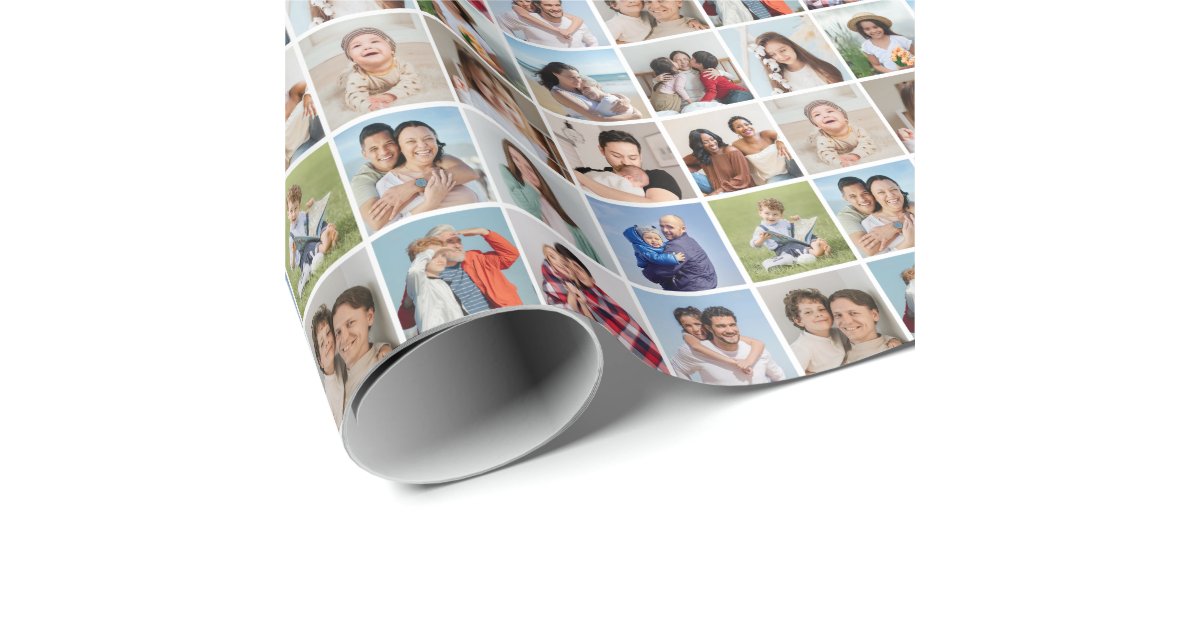 Create Your Own 16 Photo Collage Wrapping Paper | Zazzle