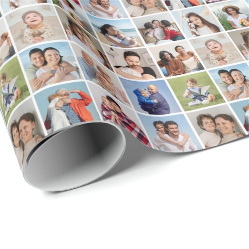 Create Your Own 16 Photo Collage Wrapping Paper