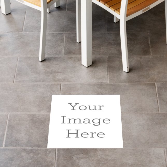 Floor Decal, Size: 16.00" x 20.00", Style: Opaque Design: All-over White Underbase, Shape: Rectangle (Restaurant)