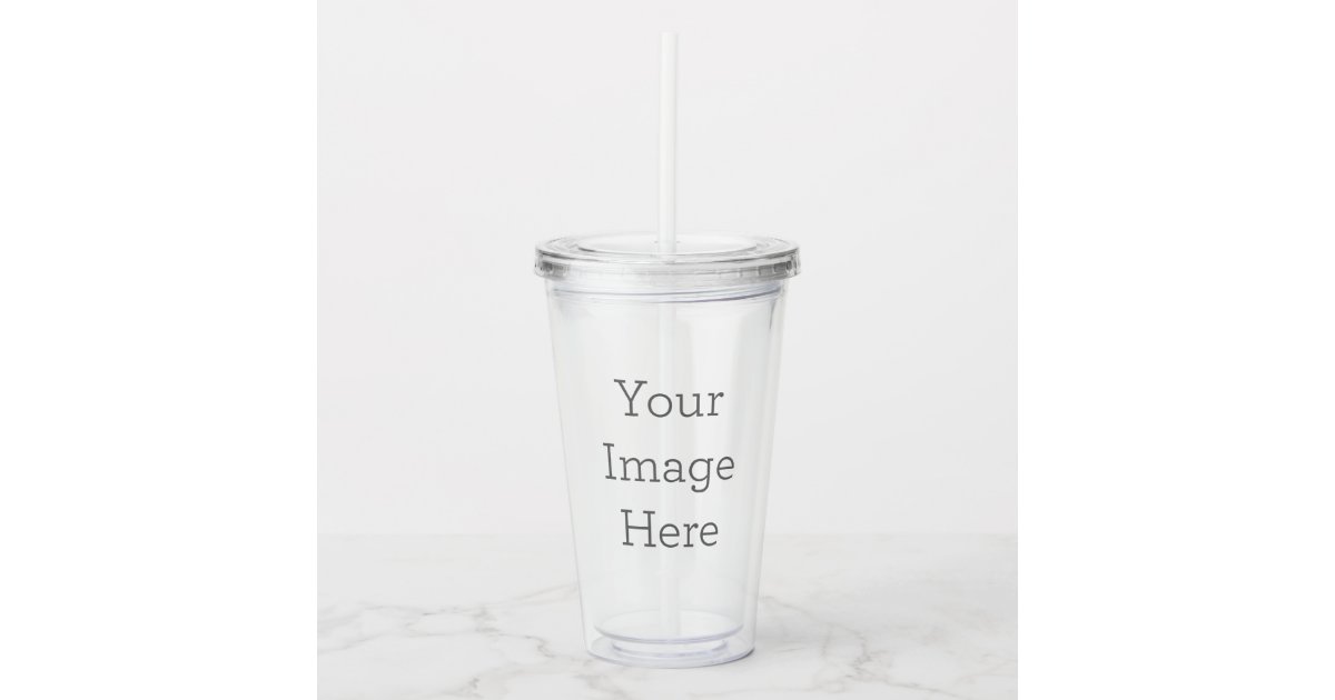 Personalized 24 oz Acrylic Tumbler with Straw - The White Invite