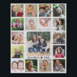 Create Your Own 17 Family Photo Collage White Wood Faux Canvas Print<br><div class="desc">Create your own photo collage  faux wrapped canvas print with 17 of your favorite pictures on a white wood texture background. Personalize with family name and established date.</div>