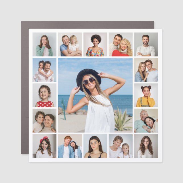 Create Your Own 17 Photo Collage Car Magnet (Front)
