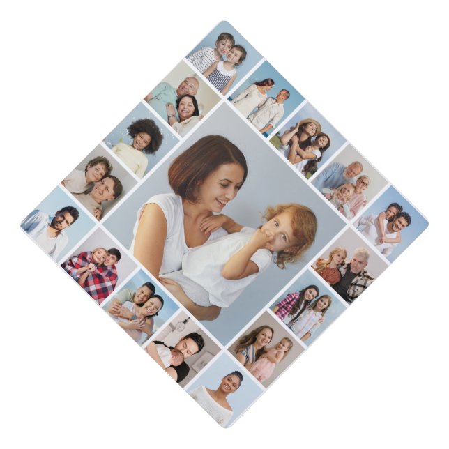 Create Your Own 17 Photo Collage  Graduation Cap Topper (Front)