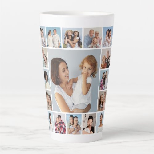 Create Your Own 17 Photo Collage Latte Mug