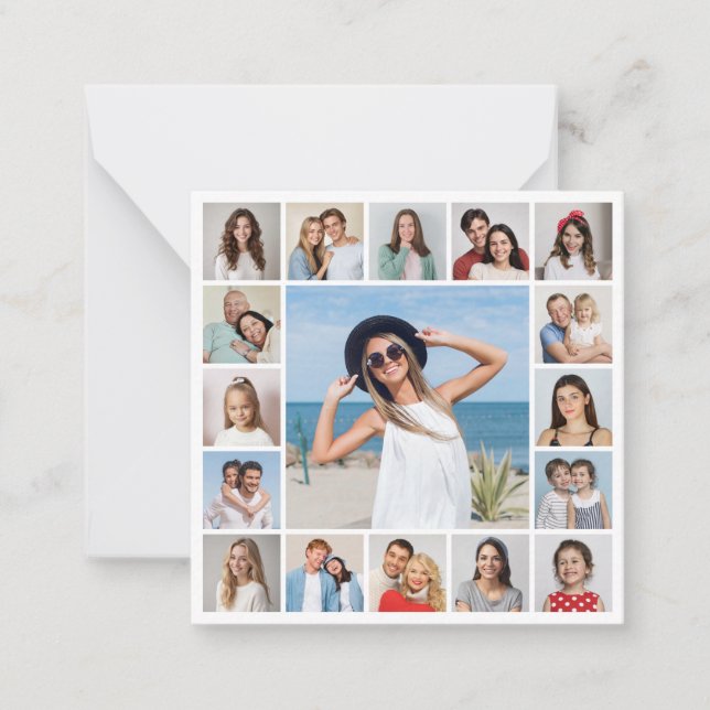 Create Your Own 17 Photo Collage Note Card (Front)