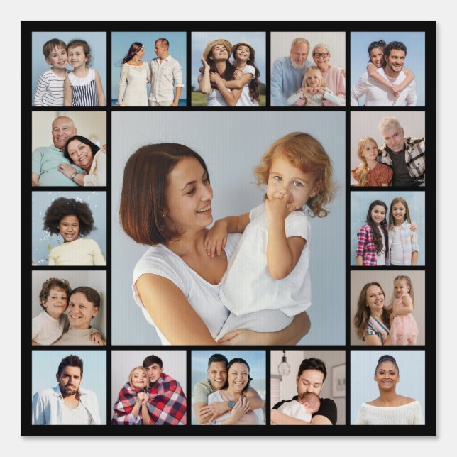 Create Your Own 17 Photo Collage Sign (Front)
