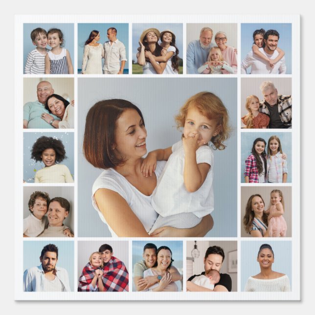 Create Your Own 17 Photo Collage Sign (Front)