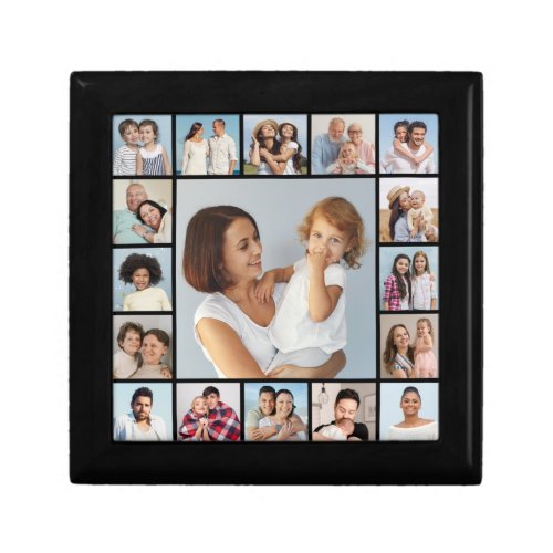 Create Your Own 17 Photo Collage Wood Keepsake Box