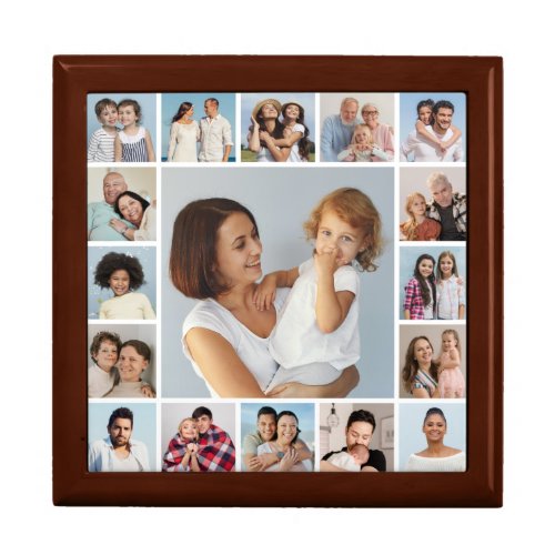 Create Your Own 17 Photo Collage Wood Keepsake Box